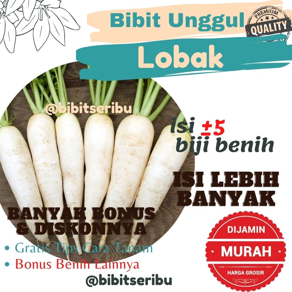 Bibit Lobak Benih Sayuran dan Buah Siap Tanam Lengkap Bisa untuk Hidroponik