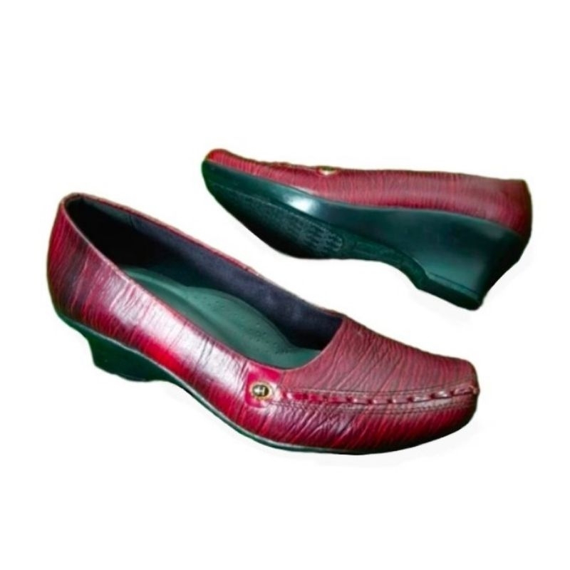 Sepatu pantofel wanita hak 5 cm full kulit sapi asli Pantofel kulit wanita