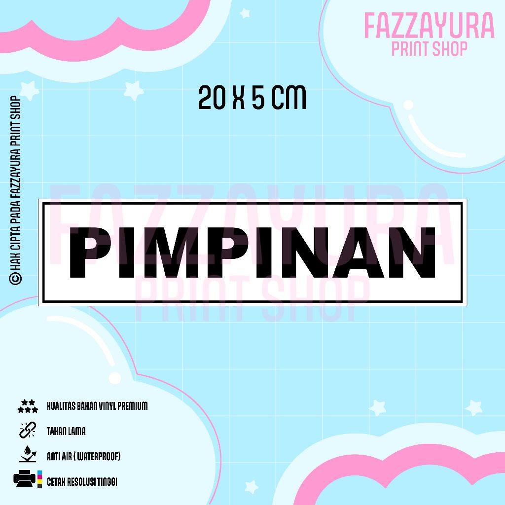 

STICKER PIMPINAN 20 X 5 CM