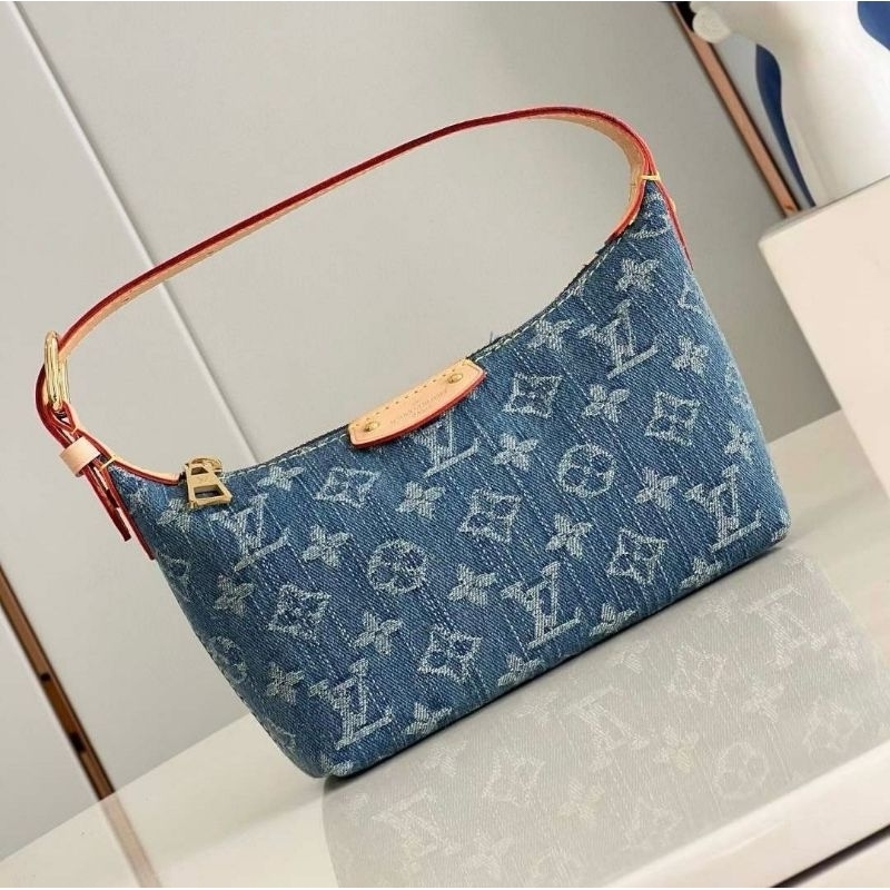 tas branded wanita remix pochette denim shoulder bag