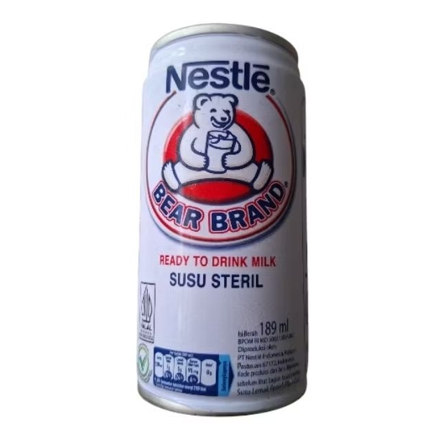 

Bear Brand Susu Beruang Kaleng Susu Steril 189ml × 1 botol