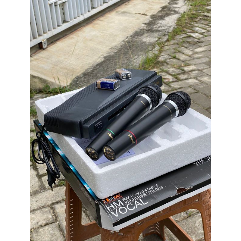 Mic Wireless Tanpa Kabel Mikrofon Karaoke Double 2 Pcs Original