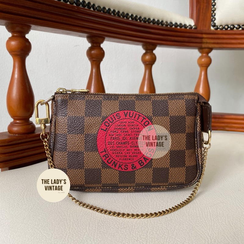 Louis Vuitton Damier Ebene Trunks & Bags Mini Pochette Limited Edition 2008 | Preloved Authentic