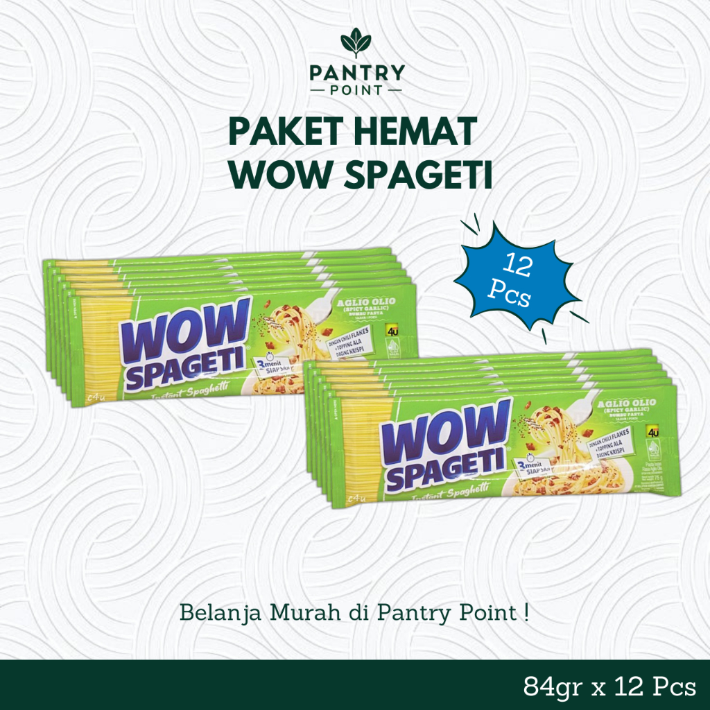 

(12 Pcs) Paket Hemat - WOW SPAGETI Carbonara Bolognese Aglio Olio Pasta Instant Spaghetti