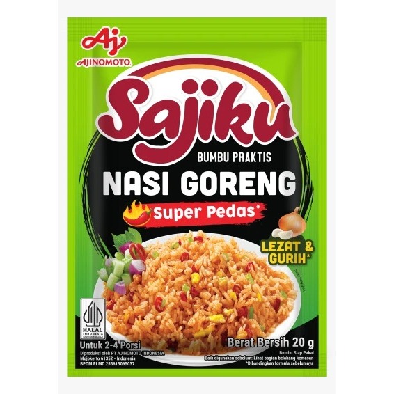 

Sajiku Nasi Goreng Super Pedas / Bumbu Nasi Goreng Sajiku / SAJIKU Bumbu Praktis Nasi Goreng / Bumbu Instan