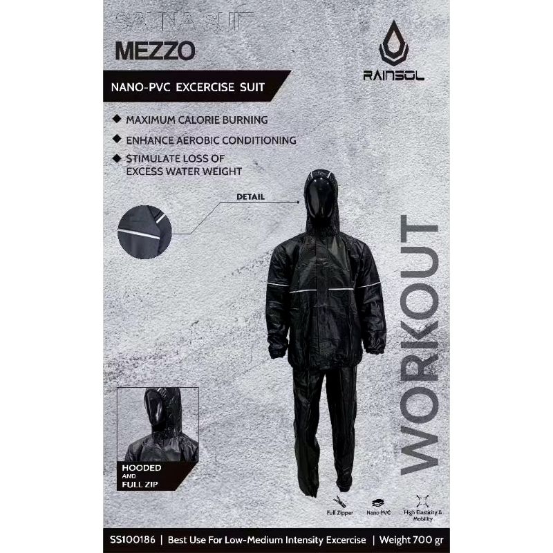 Sauna Suit mezzo v2 Setelan | Baju Sauna Pria Wanita Olahraga Jogging Gym Fitnes Cardio Pelangsing