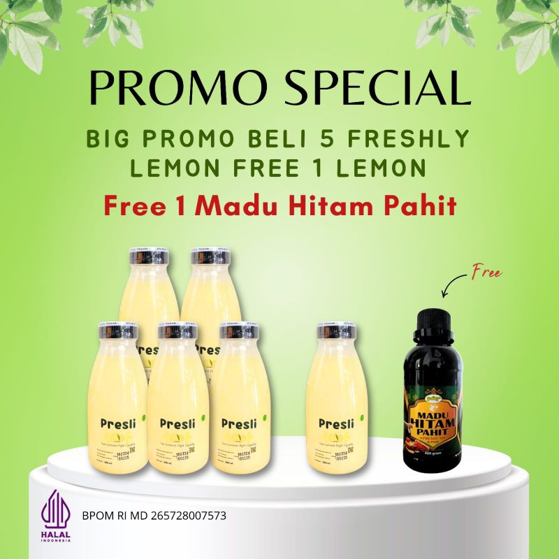 

RB22 BIG PROMO PRESLILEMON (6FL) BONUS 1 MADU HITAM PAHIT