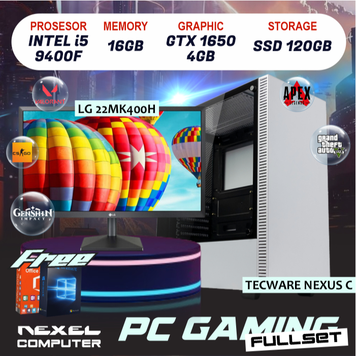PC Gaming - i5 9400F + GTX 1650 4GB - RAM 16GB - SSD 120GB