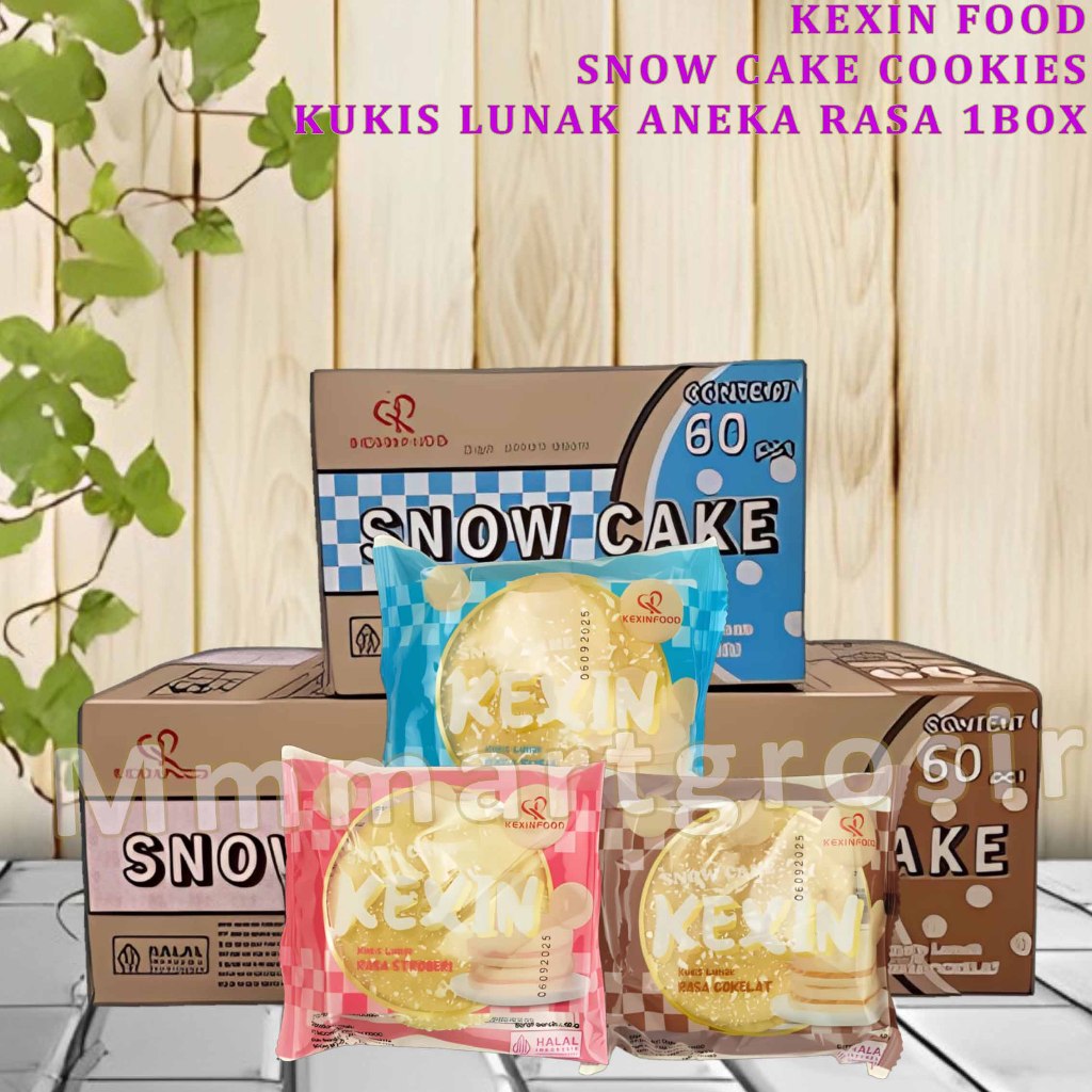 

Snow Cake Kexin / Kukis Lunak Aneka Varian Rasa / Snow Cake Cookies / 1Box Isi 60pcs