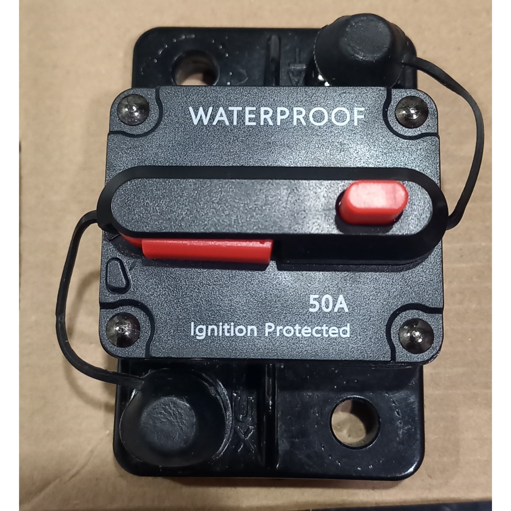 Circuit Breaker Fuse Reset DC12V-48V Circuit Breaker 50A Circuit Breaker DC Untuk Car/Boat/Audio Mob