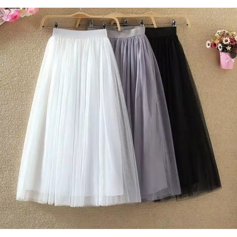Rok Tutu Anita Rok Panjang Wanita Rok Tutu Tiga Layer/Lapis Tiledot Premium Full Puring Rok Hitam Po