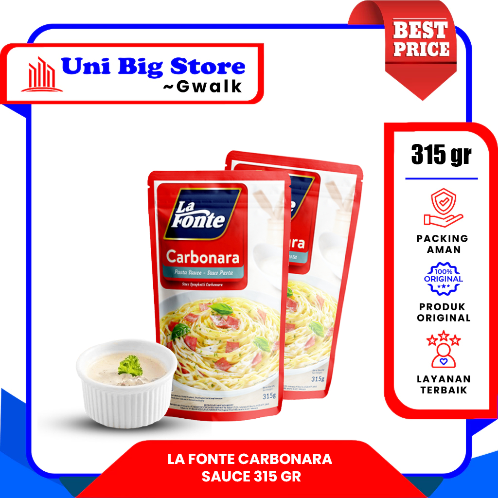 

LA FONTE SAOS CARBONARA SPAGHETTI PASTA SAUCE - 315 gr