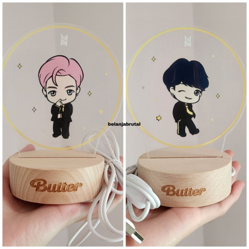 OFFICIAL TinyTAN Acrylic Mood Light Butter / Mood Lamp TinyTAN / Lampu Tidur BTS / Kado Pacar / Kado