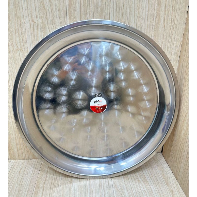 Nampan bulat stainless BMW 40cm