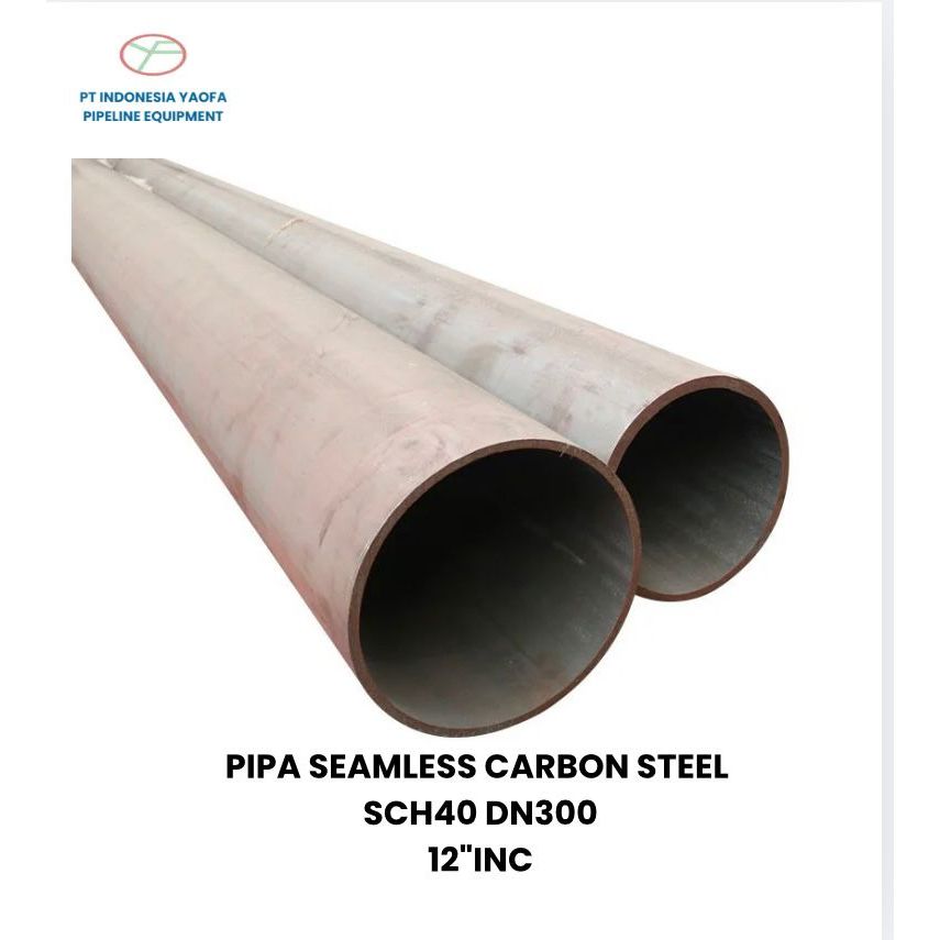 PIPA SEAMLESS CARBON STEEL SCH40 DN 300 6 METER