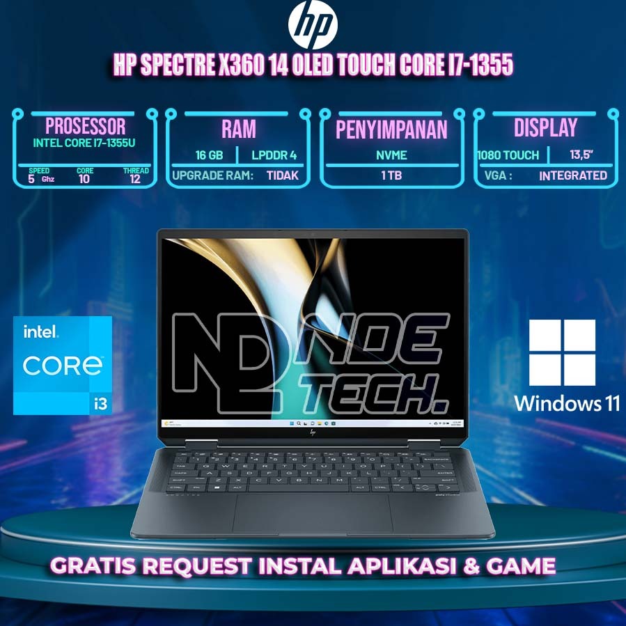 HP SPECTRE X360 14 OLED TOUCH CORE I7-1355