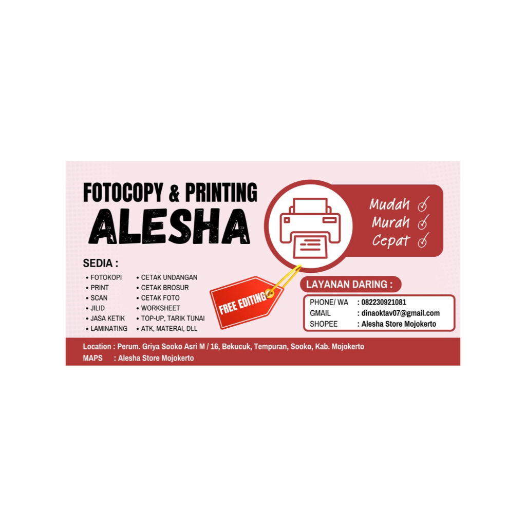 

JASA PRINT / CETAK DOKUMEN A4 HVS 75 gsm Hitam Putih / Berwarna MURAH