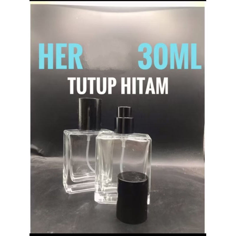 Botol parfum kotak bening 30ml drat ulir+kardus