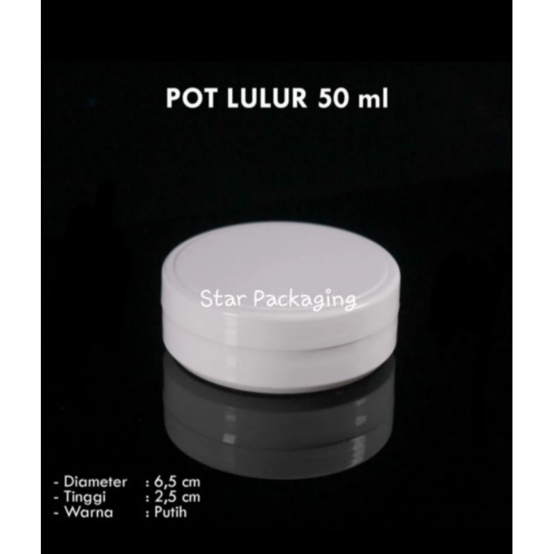 Pot Lulur 50gr Putih Pot Lulur 50 Gram Putih Pot Pomade 50gr Putih