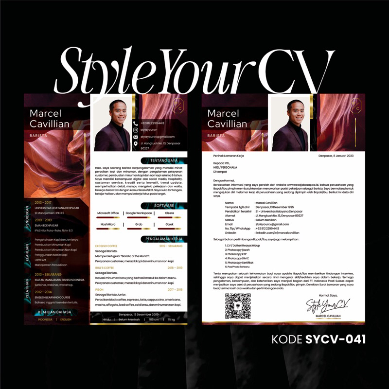 

BELI 1 CV & Surat Lamaran Digital KODE SYCV-041
