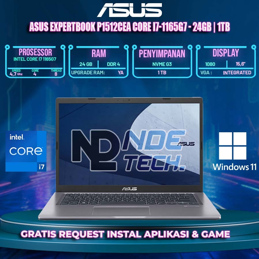 ASUS EXPERTBOOK P1512CEA CORE I7-1165G7