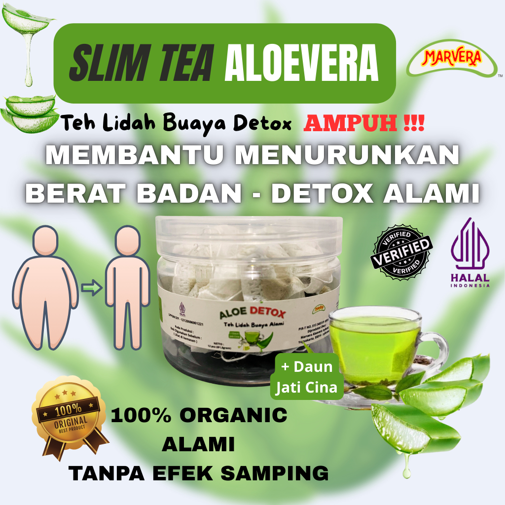 

AloeDetox - Teh Diet Penurun Berat Badan Herbal Lidah Buaya + Daun Jati Cina Alami