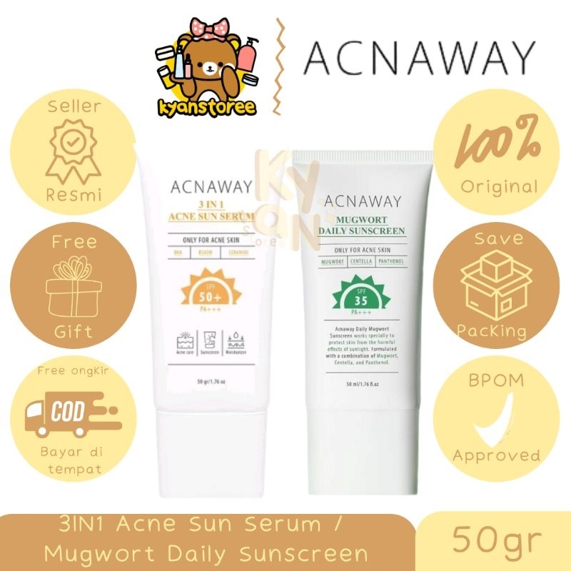 ACNAWAY 3IN1 ACNE SUN SERUM / ACNAWAY MUGWORT SUNSCREEN