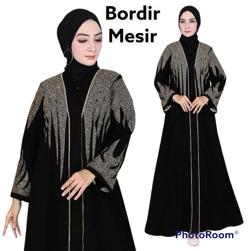New Abaya Gamis Maxi Dress Arab Saudi Bordir Zephy Turki Umroh Dubai Mesir Turkey India Wanita Hitam