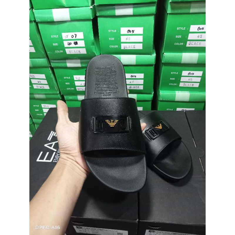 sandal slop pria sendal emporio armani premium
