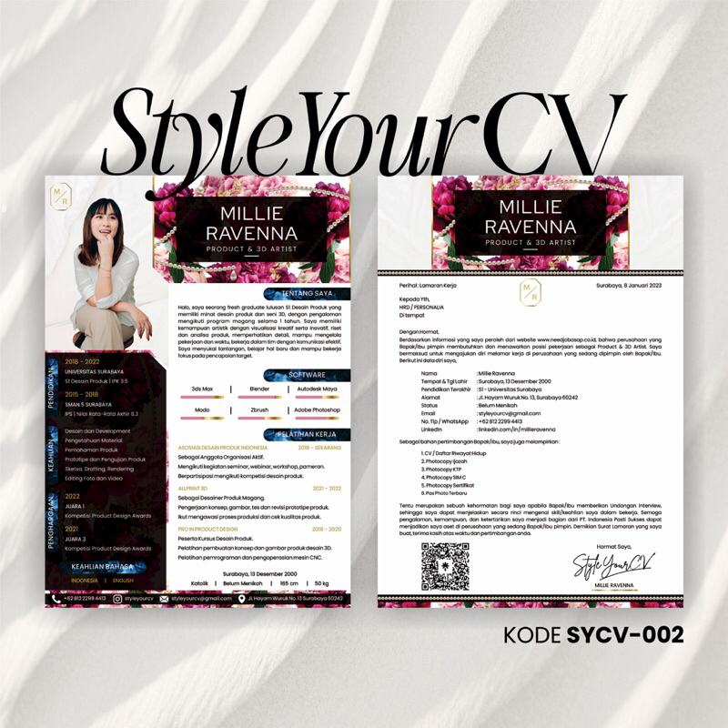 

BELI 1 CV & Surat Lamaran Digital KODE SYCV-002