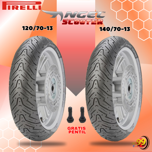 Paket Ban Motor YAMAHA NMAX PIRELLI ANGEL SCOOTER 120/70 - 140/70 Ring 13 Tubeless