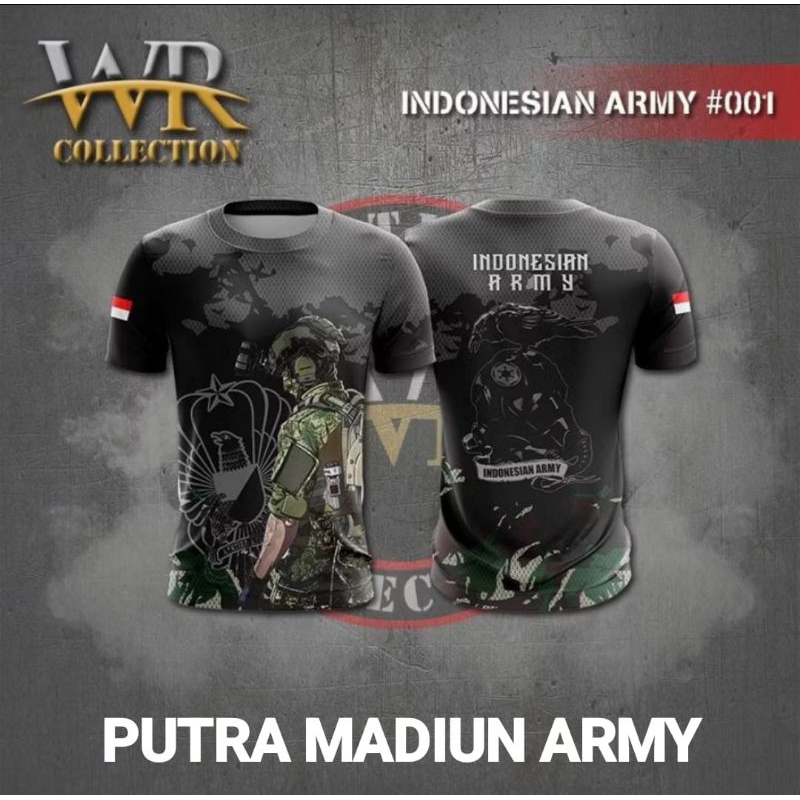 Baju Kaos Tactical Indonesia Army / Kaos Lengan Pendek Tactical Indonesia Army