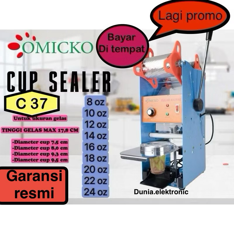 mesin cup sealer / mesin press cup gelas omicko ukuran 8oz - 24oz alat press gelas plastik omicko
