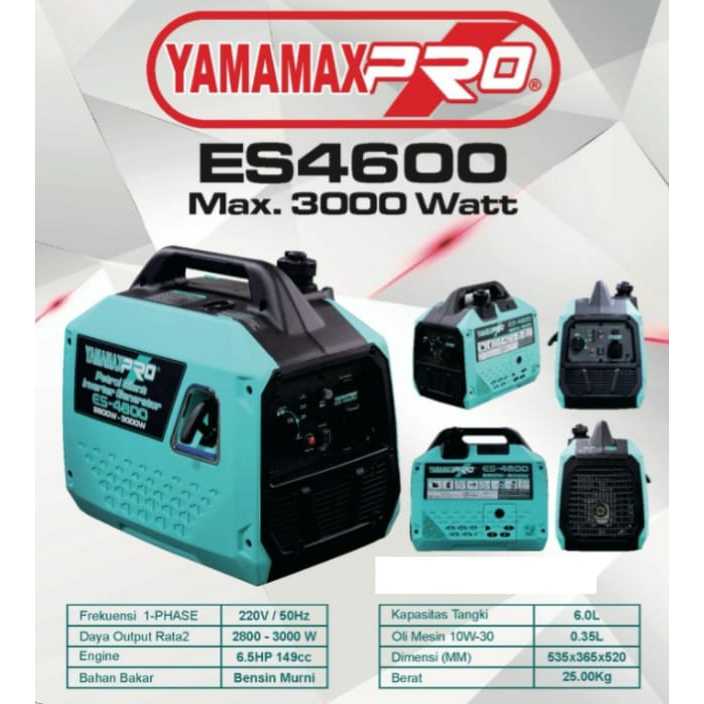 Genset Silent Portable Model Proquip 3000 Watt Generator Inverter Bensin 3000 Watt YAMAMAX PRO ES460