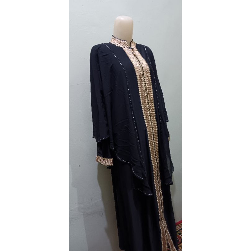 Kaftan abaya hitam bordir payet mewah new