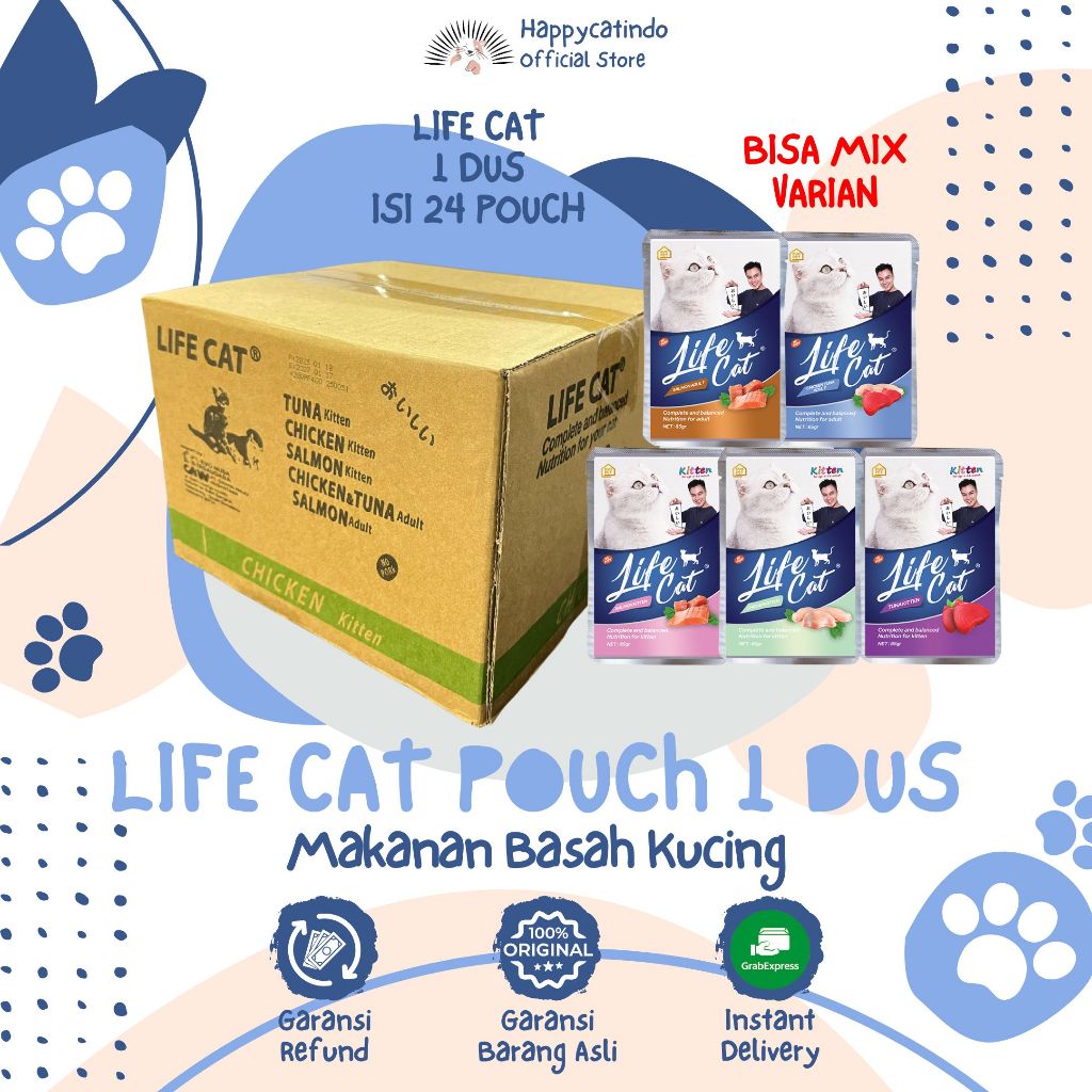 

23bagusmenshop - Life Cat Makanan Basah Kucing Pouch 85g Box Isi 24 Wet Cat Food
