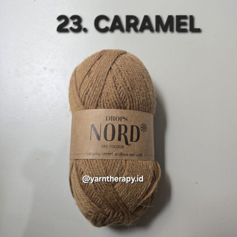 (CARAMEL - 23) DROPS NORD benang Import wool alpaca untuk rajut bisa untuk sock / Kaos kaki - yarnth