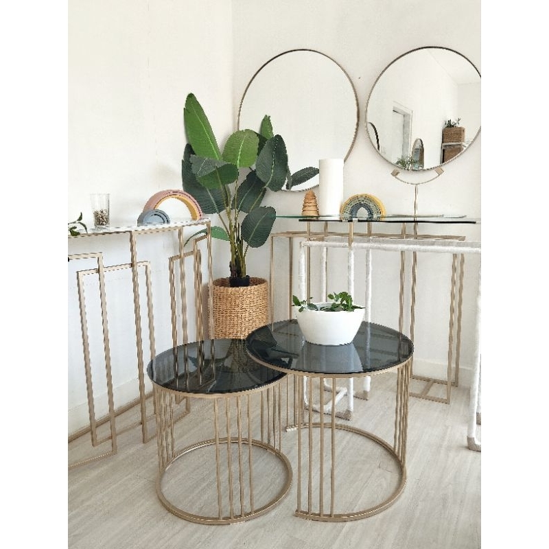 Nesting Table T12 Meja Tamu Bulat Meja Tamu Susun Minimalis Meja Tamu Kaca