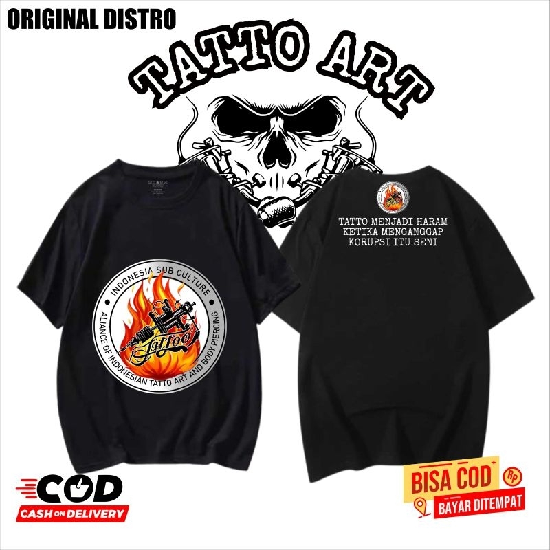 KAOS LENGAN PENDEK TATO ART KAOS MASYARAKAT BERTATO KAOS DISTRO