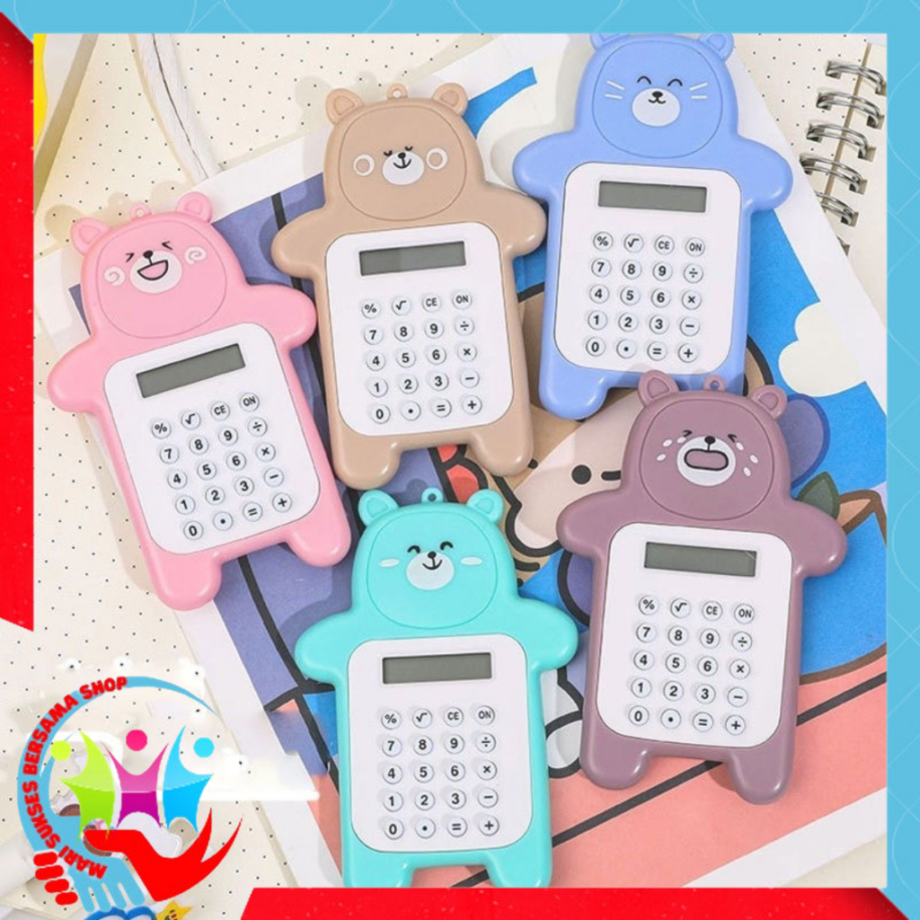 

MSBS Calculator Mini Portable Motif Bear Kalkulator Portable Mini Beruang Kalkulator Unik Kalkulator 8 Digit Mini Portable Kalkulator Beruang Tombol Karet Kalkulator Sekolah Stationary Warna Warni