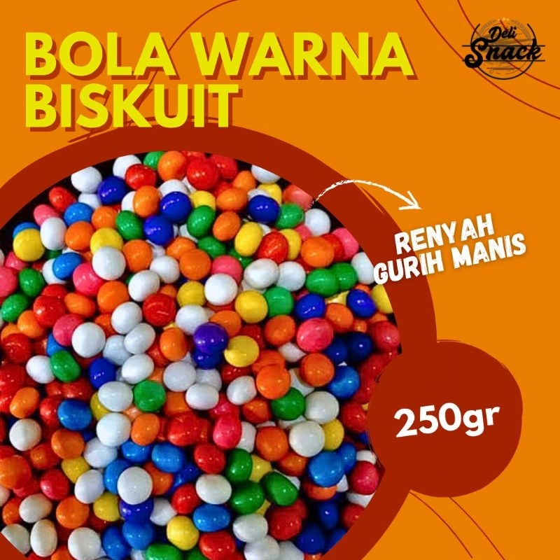 

[250gr] BOLA WARNA BISKUIT SNACK GROSIR | Delisnack