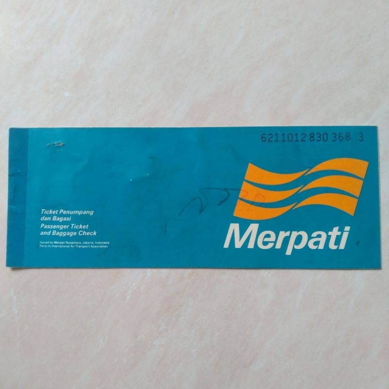 Koleksi Jadul Arsip Tiket Bekas Pes4wat Merpati 1987 - YN2192