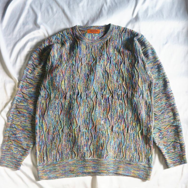 MISSONI 3D Timbul Ala COOGIE Colour Full Warna Warni  Vintage Motif No Minus No Gatal Cakep Knitwear
