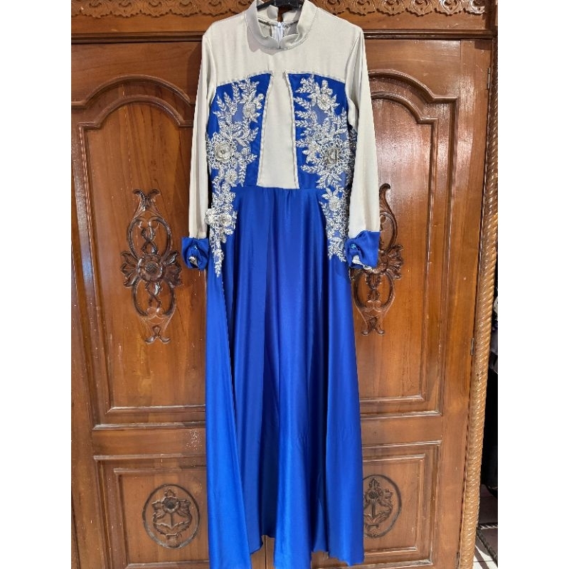 gamis pesta abu silver prlvd