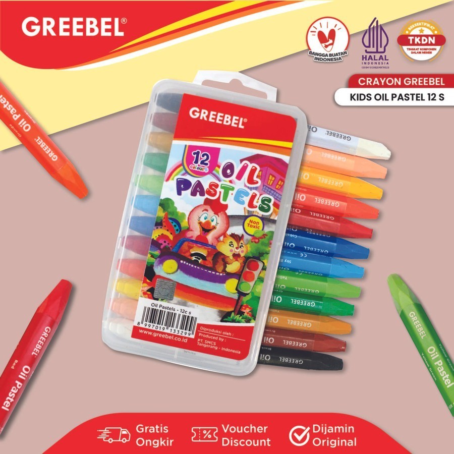 

Oil Pastel Crayon Greebel PP-12C-S 12 Warna Krayon Minyak Non Toxic