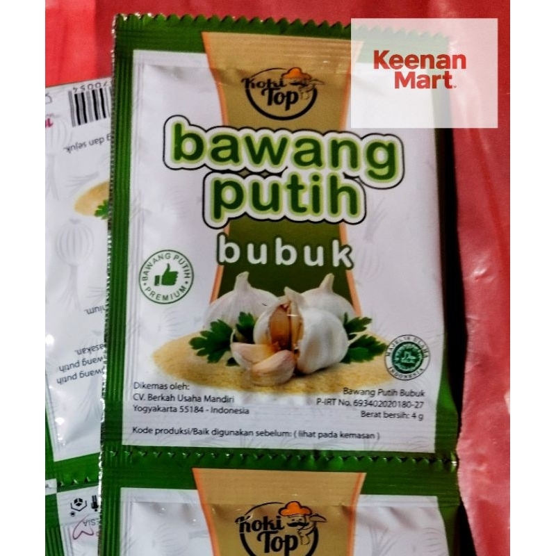 

BAWANG PUTIH BUBUK KOKI TOP (1 SACHET @4GRAM)