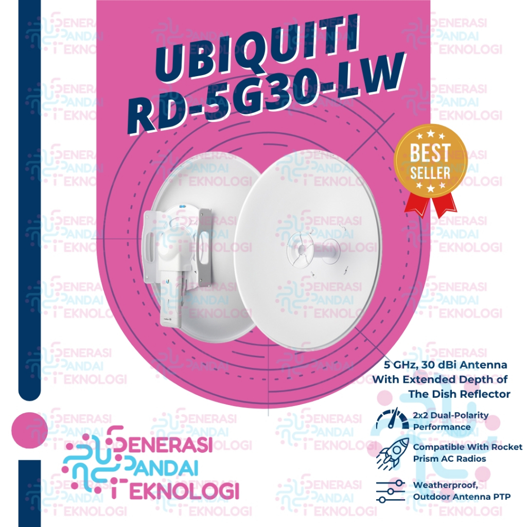 UBIQUITI RD-5G30-LW RocketDish RD 5G 30dBi Light Weight RD-5G30-LW Antenna PTP
