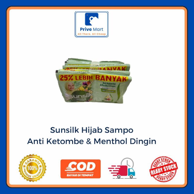 Sunsilk Hijab Sampo Anti Ketombe & Menthol Dingin 1 Renceng 12pcs Prive Mart