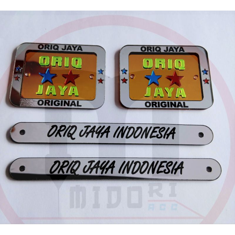 1 SET Emblem sangkar ORIQ JAYA custom akrilik / EMBLEM sangkar KOTAK