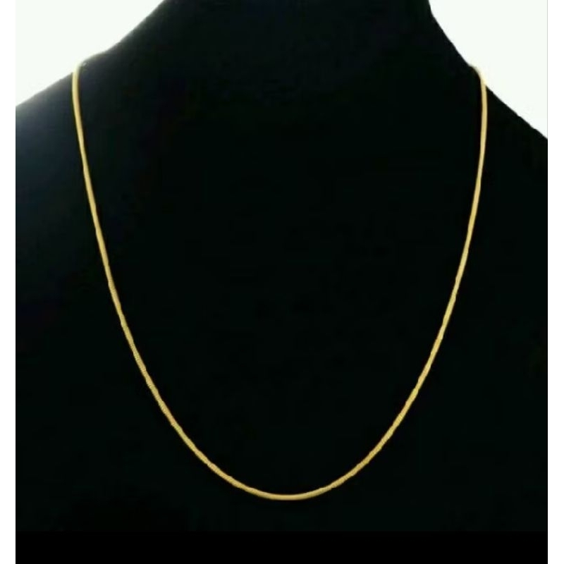 Kalung Titanium Pria Anti Karat Gold Emas Asli